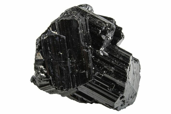 Terminated Black Tourmaline (Schorl) Crystal Cluster - Madagascar #295022